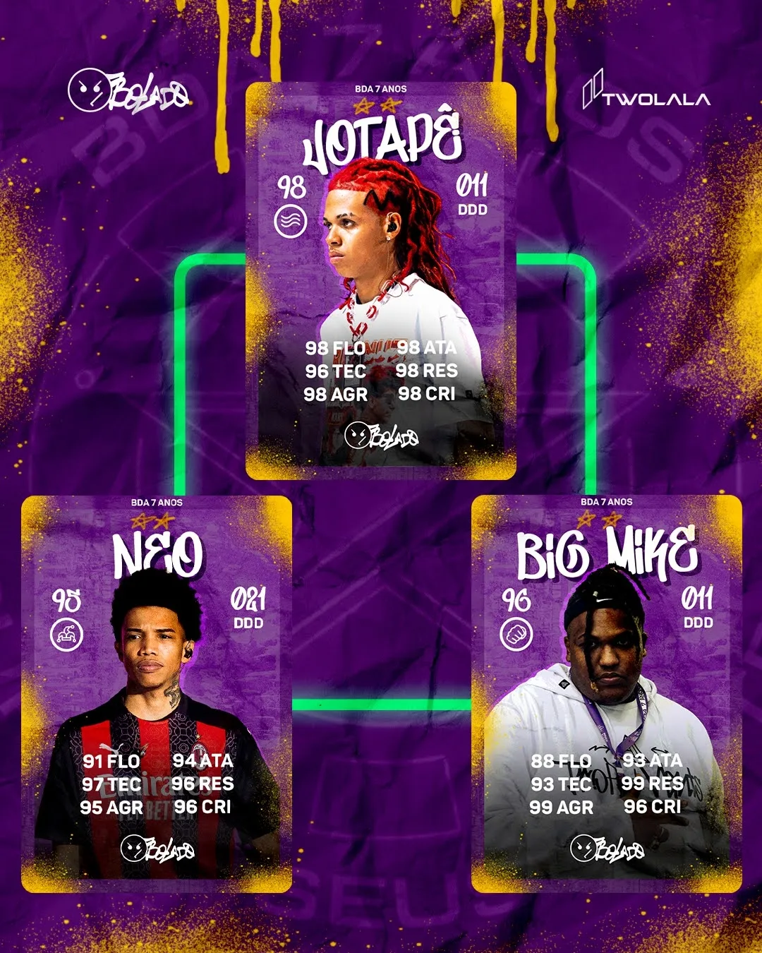 Os Cards da BDA 7 Anos, artes · batalha de rima (marca pessoal Bolado), imagem 2 de 2