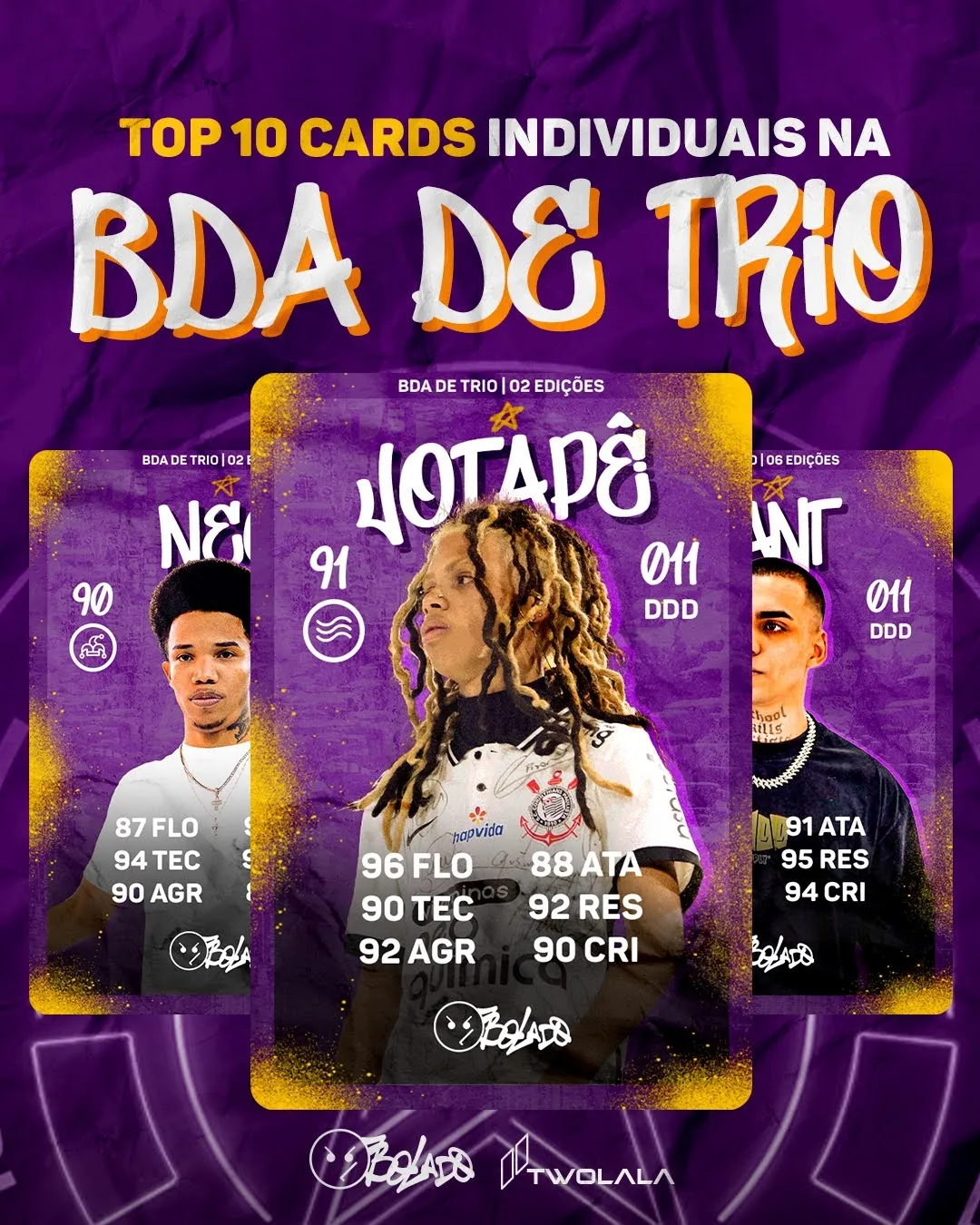 Top 10 Cards Individuais, artes · batalha de rima (marca pessoal Bolado), imagem 1 de 2